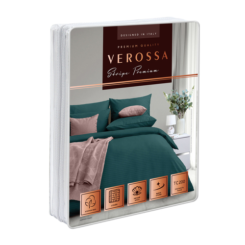 КПБ  страйп-сатин (нав 50*70) Verossa Stripe <70347 Нефрит>