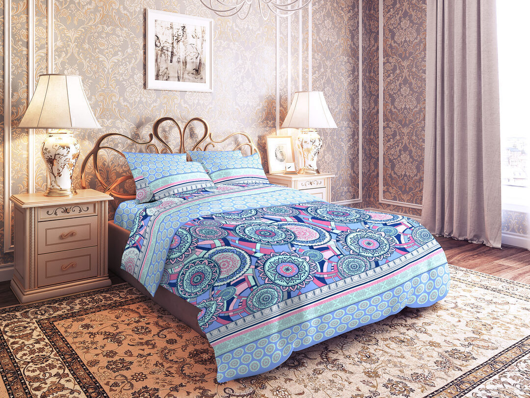 Простыня 2сп бязь 125 (180*210) Реноме <9252-1 Ореол> (арт.35/105)