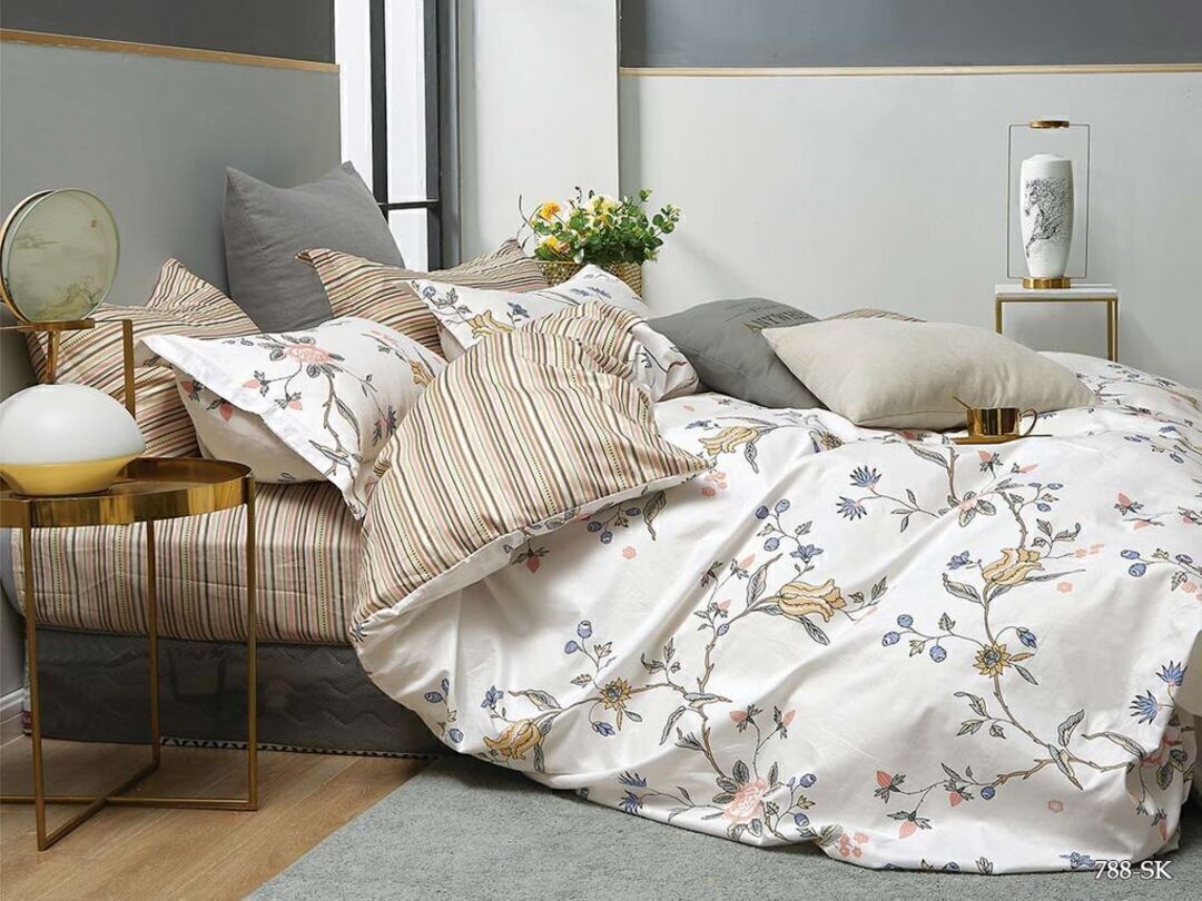 КПБ евро сатин в коробке Satin de Luxe SK Клео <788-SK>