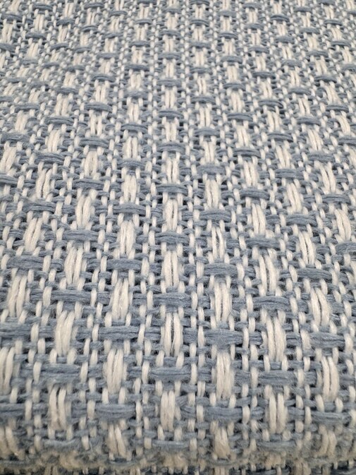 Плед Валенсия с бахромой Влади, белый-голубой, BOUCLE REPS <9050198 BOUCLE REPS, 140*200, белый-голубой, 1.5 спальные>