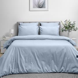 КПБ 1,5сп поплин страйп-дизайн (нав 50*70) Волшебная ночь <8709/7 Powder blue>