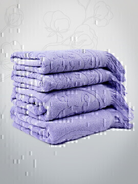 Полотенце махровое Узелочки Сафия Хоум, 3120 фиолетовый/фиалка 